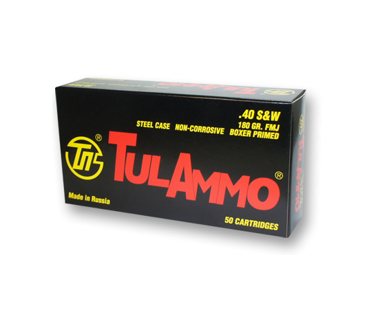 TULA 40SW 180GR FMJ STEEL CASE 50/10