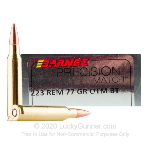 223 Rem – 77 Grain OTM BT – Barnes Precision Match – 20 Rounds