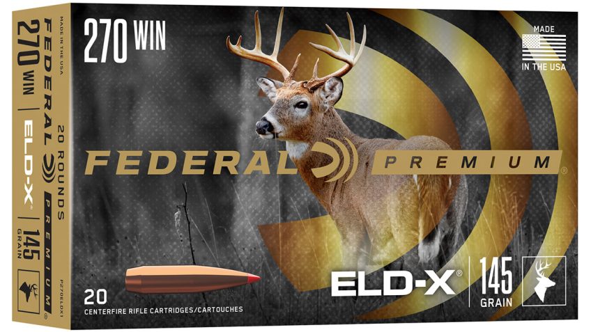 Federal Premium 270 Winchester 145gr ELD-X Centerfire Rifle Ammo – 20 Rounds