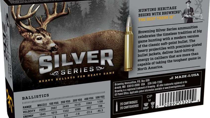 Browning SILVER SERIES 243 WIN 100 Grain Plated Soft Point Brass Rifle Ammo, 20 Rounds, B192602431