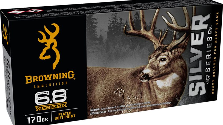 Browning SILVER SERIES 6.8 Western 170 Grain Plated Soft Point Brass Rifle Ammo, 20 Rounds, B192600681