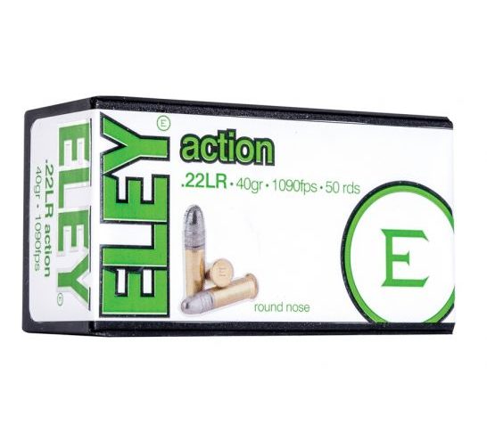 Eley Ammunition Eley Action Rimfire Ammo .22 LR 40gr RN 1090 fps 50/ct, EQ03200