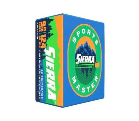 Sierra Sports Master 9mm Ammo 124 Grain JHP, 20rds – A8124–19