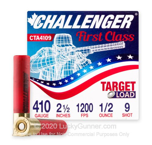 410 Bore – 2-1/2″ 1/2oz. #9 Shot – Challenger – 25 Rounds