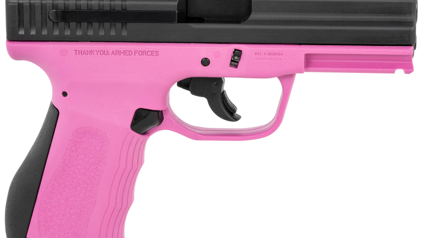 FMK 9C1G2 9mm 4" Barrel, Pink Finish, Serrated Slide ,Black Interchangeable Backstrap, 10rd