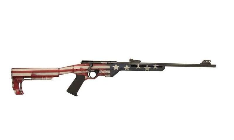 Citadel Trakr Bolt Action 22 LR, 18" Threaded Barrel, American Flag Synthetic Stock, 10rd