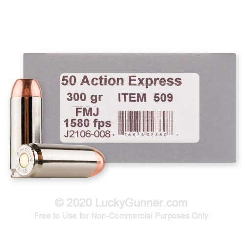 50 Action Express – 300 Grain FMJ – Underwood – 20 Rounds