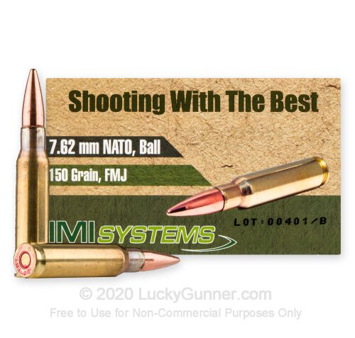 7.62x51mm – 150 Grain FMJ – IMI – 500 Rounds