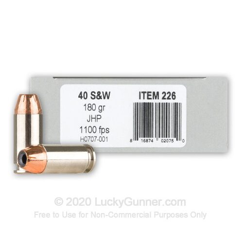 40 S&W – 180 Grain JHP – Underwood – 20 Rounds