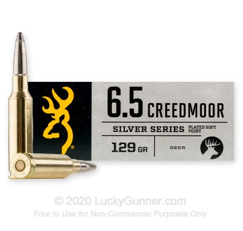 6.5 Creedmoor – 129 Grain SP – Browning Silver Series – 20 Rounds