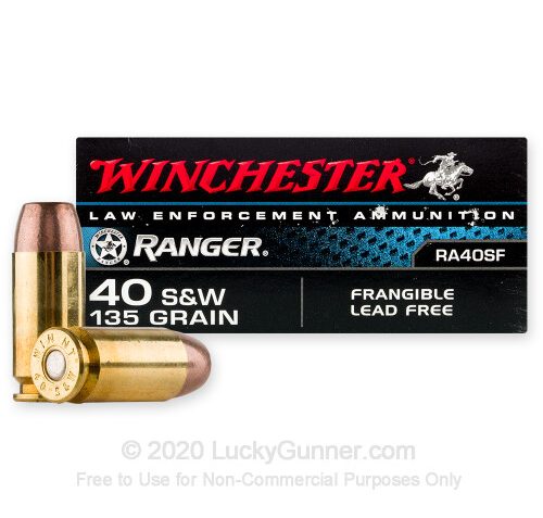 40 S&W – 135 Grain Frangible – Winchester Ranger – 500 Rounds