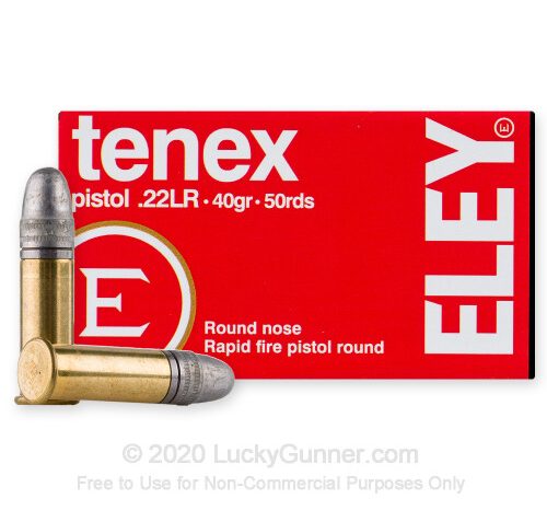 22 LR – 40 Grain LRN – Eley Tenex Pistol – 50 Rounds