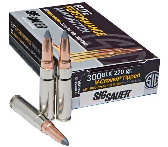 Sig Sauer E300H220 Elite Hunting Varmint & Predator 300 Blackout 205 gr Varmint & Predator Tipped 20 Bx