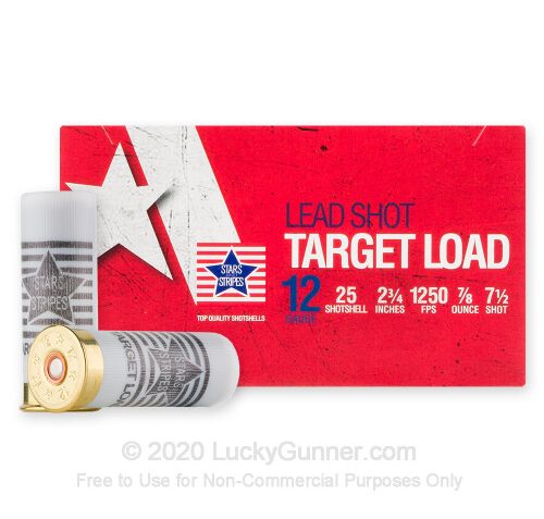 12 Gauge – 2-3/4″ 7/8oz. #7.5 Shot – Stars and Stripes – 250 Rounds