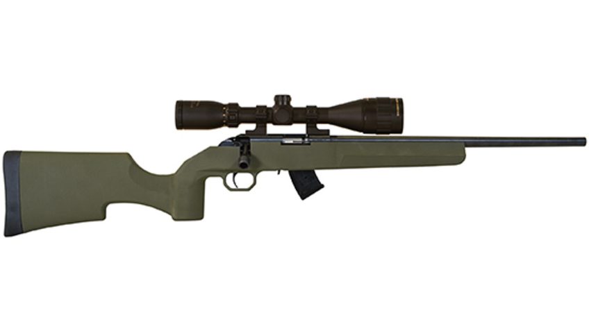 Howa M1100 17 HMR, 18" Heavy Threaded Barrel, HTI Green Stock, 10rd