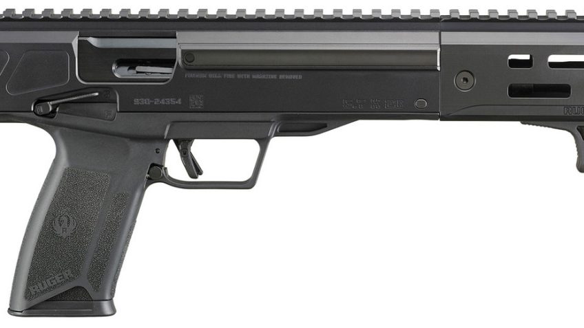 Ruger LC Charger 5.7x28mm,10.30" Threaded Barrel, Black, M-Lok Handguard, Picatinny Brace Adapter, Textured Grip, Ambi Controls, Handstop, 20rd