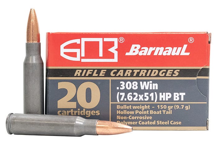 Barnaul Ammo Rifle Ammo, Barnaul 308win-hpbt150        308  150 Hpbt  20rds