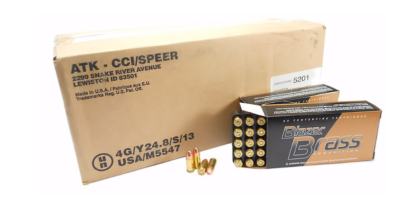 CCI Blazer Brass Handgun Ammunition 9mm Luger 124 gr FMJ 1090 fps 1000/ct