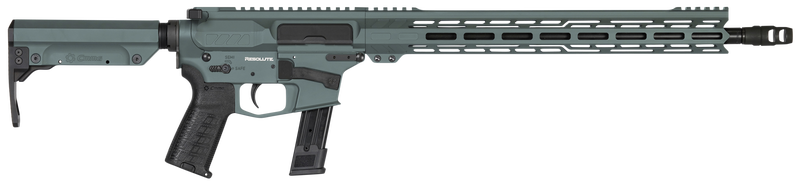 CMMG Resolute MK17 9mm, 16.1" Barrel, Charcoal Green Cerakote Aluminum Rec, Chrome Moly Barrel, Black Adjustable RipStock, 21rd