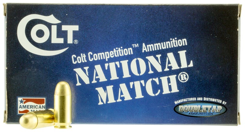 Colt National Match 45 ACP 230 Grain DoubleTap 50 Round Box