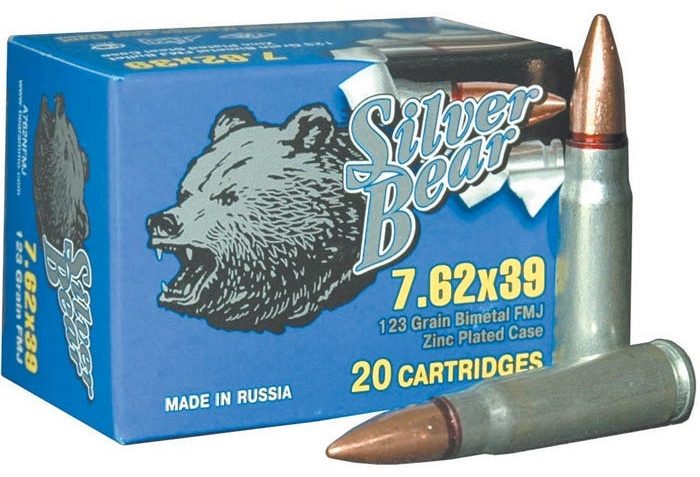 Silver Bear 7.62×39 123gr. Fmj – Zinc Plated 500 Round Case