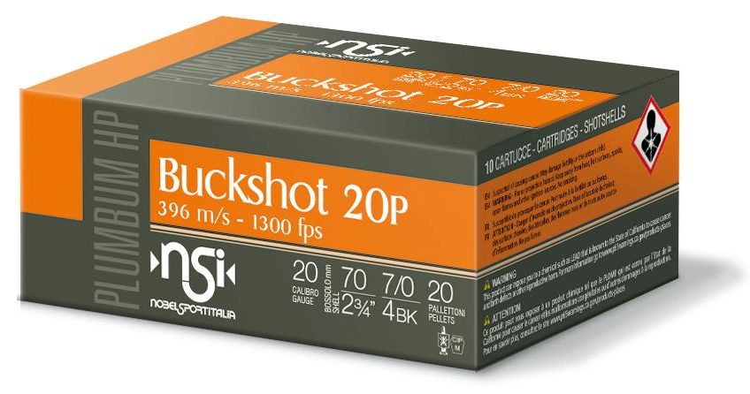 Nobelsport Ammo 20ga. 2.75" – 1200fps. 4bk 20 Pellets 10-pk