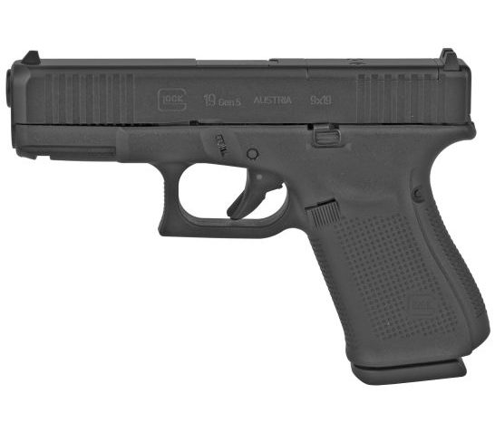 Glock 19 M.O.S. 9mm Pistol, 4.02" Barrel, Fixed Sights, Black – G19515MOSAUT