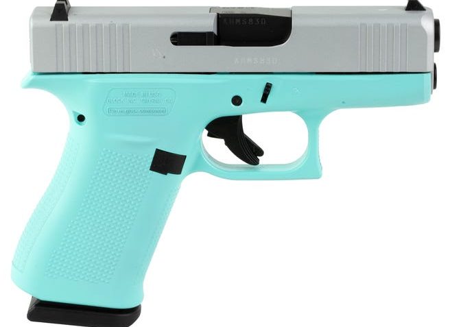 Glock 43X Robin's Egg Blue / Stainless 9mm 3.4" Barrel 10-Rounds