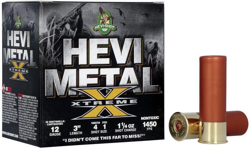 HEVI-Shot Hevi Metal Xtreme 12 Gauge 1.25oz 3in Shotgun Ammo, Shot 4, 25 Rounds, HS38122-25RD