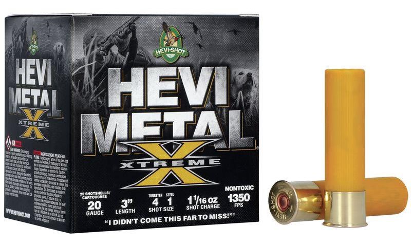 HEVI-Shot Hevi Metal Xtreme 20 Gauge 1.0625oz 3in Shotgun Ammo, Shot 4, 25 Rounds, HS39202-25RD