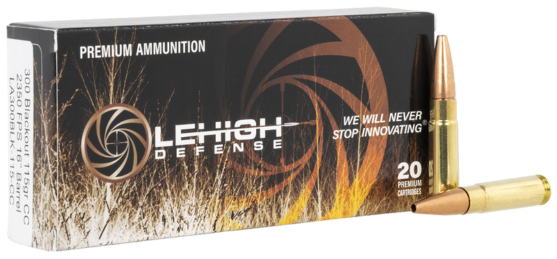 Lehigh Defense LA300BLK115CC Controlled Chaos 300 Blackout 115 Gr 20 Bx/10 Cs