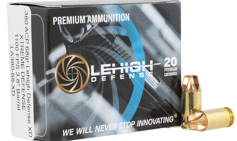 Lehigh Defense LA38068XD Xtreme Defense 380 ACP 65 Gr 20 Bx/10 Cs