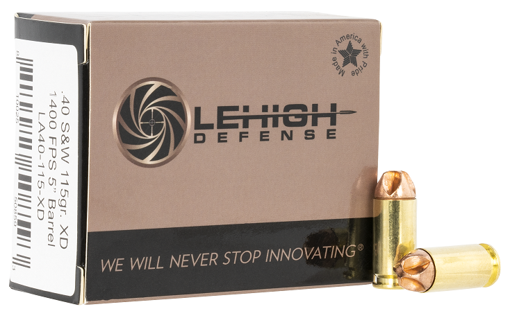 Lehigh Defense LA40115XD Xtreme Defense 40 S&W 115 Gr 20 Bx/10 Cs