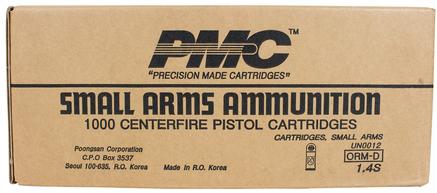 380 Auto – 90 Grain FMJ – PMC – 1000 Rounds