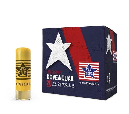 PPU Stars & Stripes Dove & Quail Game Load Shotshell 20 Gauge 2-3/4 1oz #8 25-Rounds