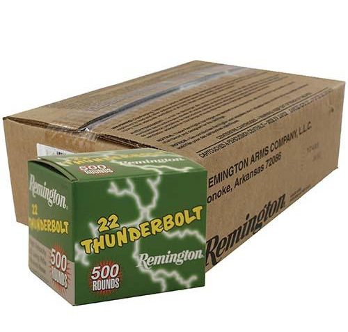 Remington .22 Thunderbolt Rimfire Ammunition .22 LR 40 gr RN 5000/case, 21241C