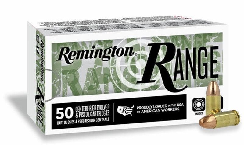 Remington Range Handgun Ammo 9mm Luger 115 gr FMJ 1145 fps 50/ct