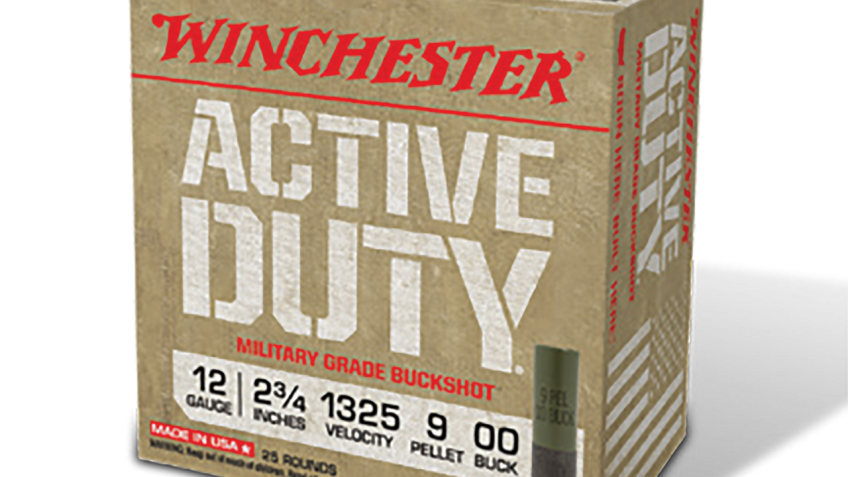 Winchester Active Duty 12 Gaude 00 Buck 2.75in Centerfire Shotgun Buckshot Ammunition, 25 Rounds, WIN1200MG