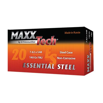 7.62x54r – 148 Grain FMJ – MAXXTech Essential Steel – 500 Rounds