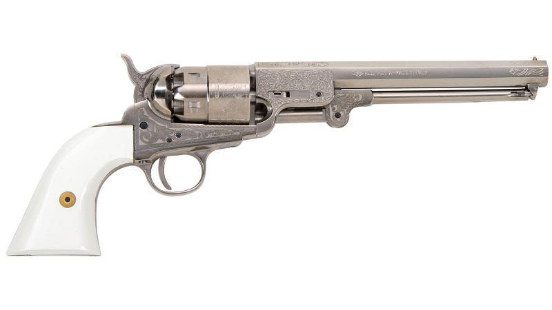 Traditions 1851 Navy Engraved Nickle Revolver (Inline) 44 Black Powder