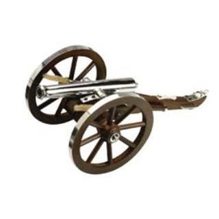 Traditions Mini Napoleon III Black Powder Cannon 50 Caliber 7.25″ Nickel Plated Barrel Hardwood Carriage