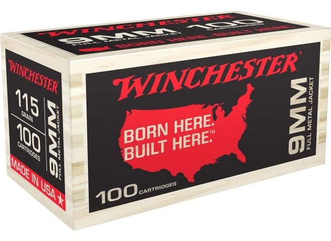 Winchester 9mm 115gr Fjm Wood Box 100rd