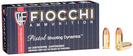 Fiocchi Pistol Shooting Dynamics Handgun Ammunition 9mm Luger 124 gr FMJ 50/Box, 9APB USA