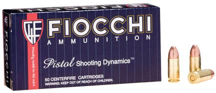 Fiocchi Pistol Shooting Dynamics Handgun Ammunition 9mm Luger 147 gr FMJ 50/Box, 9APD USA