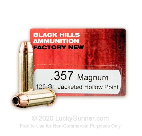 357 Mag – 125 Grain JHP – Black Hills Ammunition – 50 Rounds