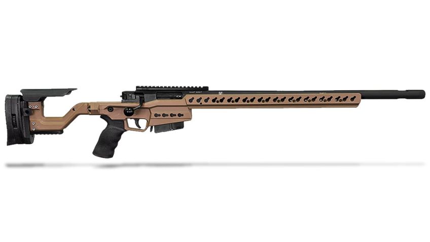 Accuracy International AT-X 6.5 Creedmoor Dark Earth 24″ 5/8″-24 Threaded Fixed Stock Rifle 29824DE-FI-65C-24