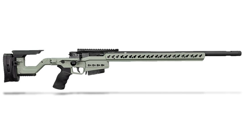 Accuracy International AT-X 6.5 Creedmoor Elite Sand 24″ 5/8″-24 Threaded Fixed Stock Rifle 29824ES-FI-65C-24