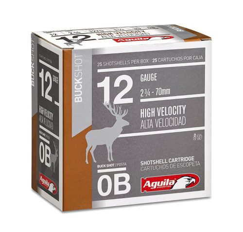 Aguila Ammunition 12ga 2-3/4 0Buck 1275fps 10- 25/RD Boxes 250 RD CASE, 1C1200BAC