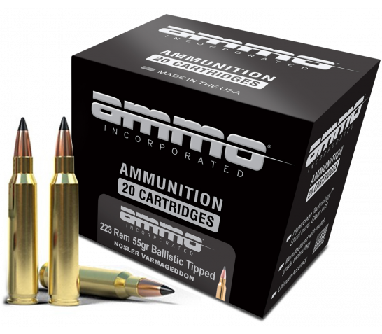 Ammo, Inc. Varmageddon, .223 Remington, 55 grain, Ballistic Tip, Brass, Centerfire Rifle Ammo, 20, 223055VG-A20