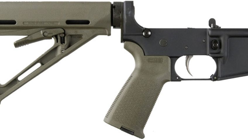 Anderson Complete Assembled AR-15 Lower Receiver, Multi-Cal, Magpul Stock and Grip, Olive Drab